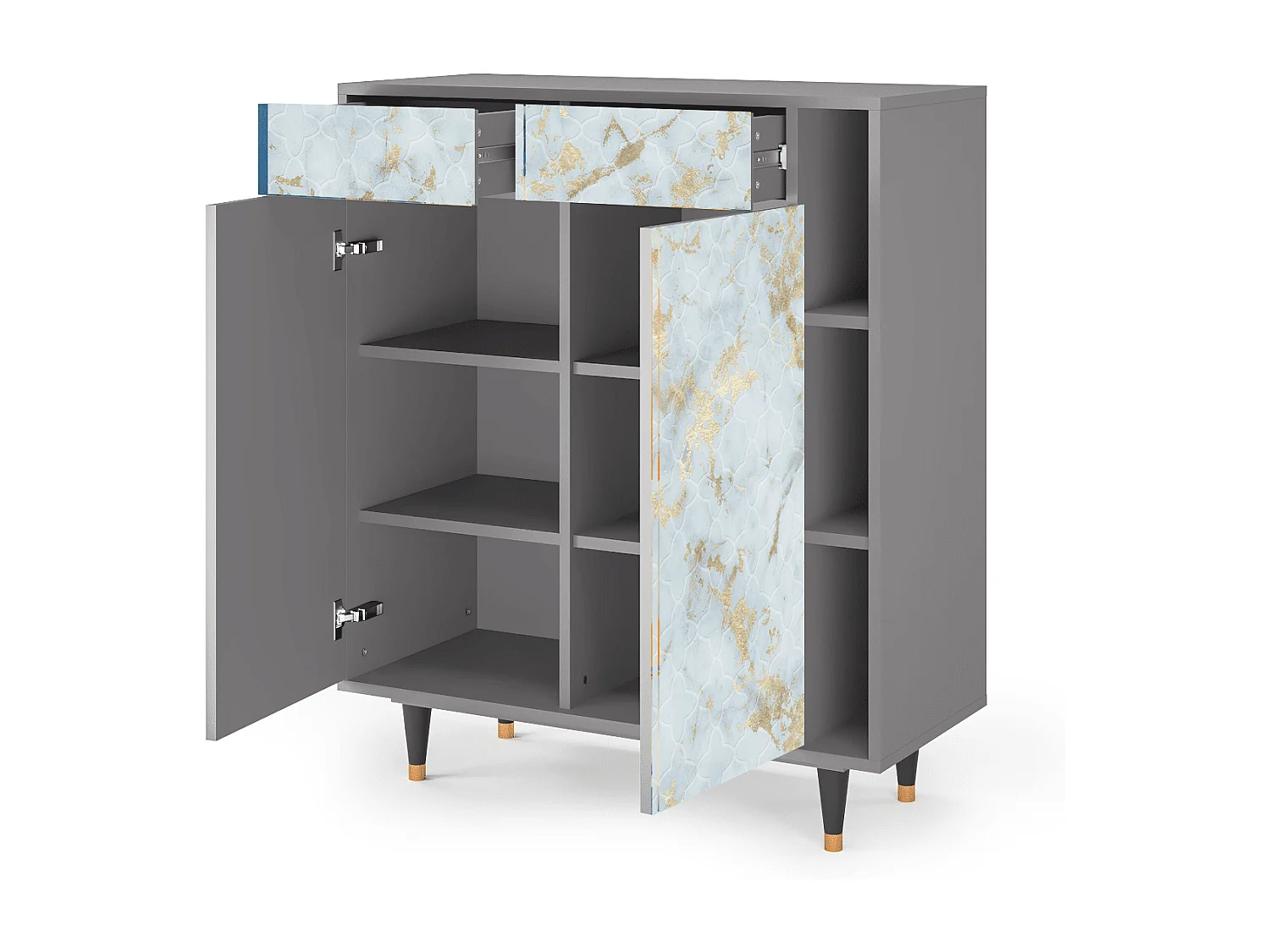 Buffet - 96х110х41 cm - BS6 - Golden Waves, Gris