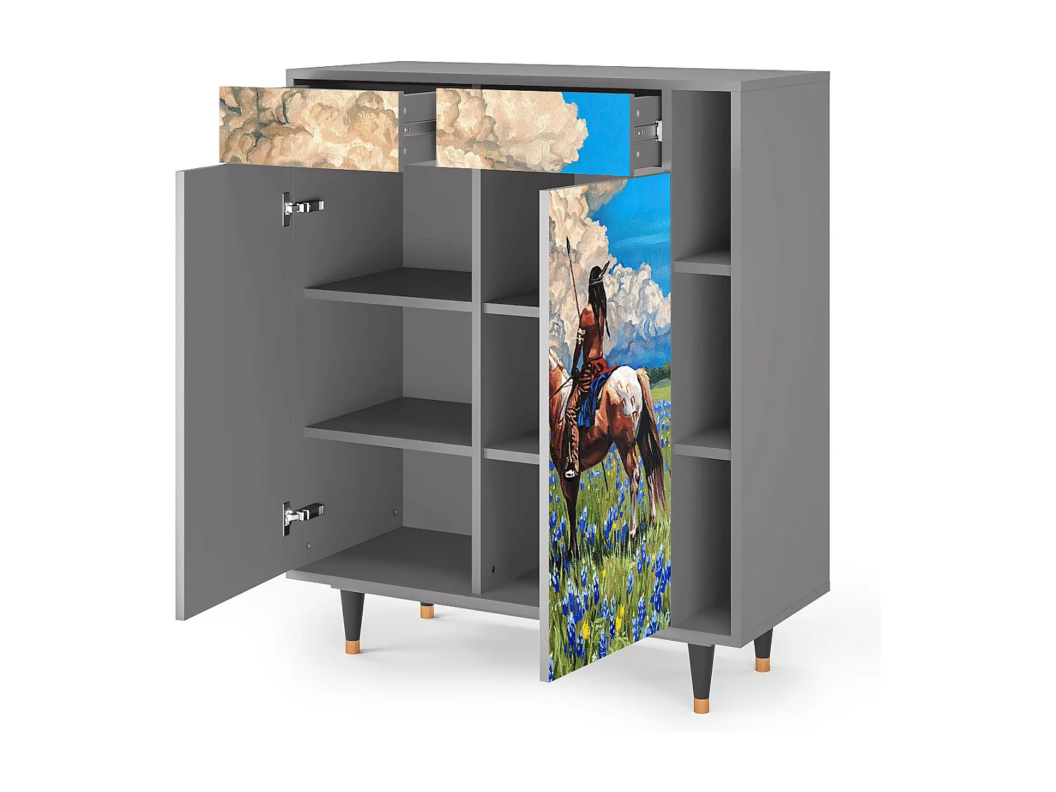 Dressoir - 96х110х41 cm - BS6 - Thunderheads by Dean, Grijs