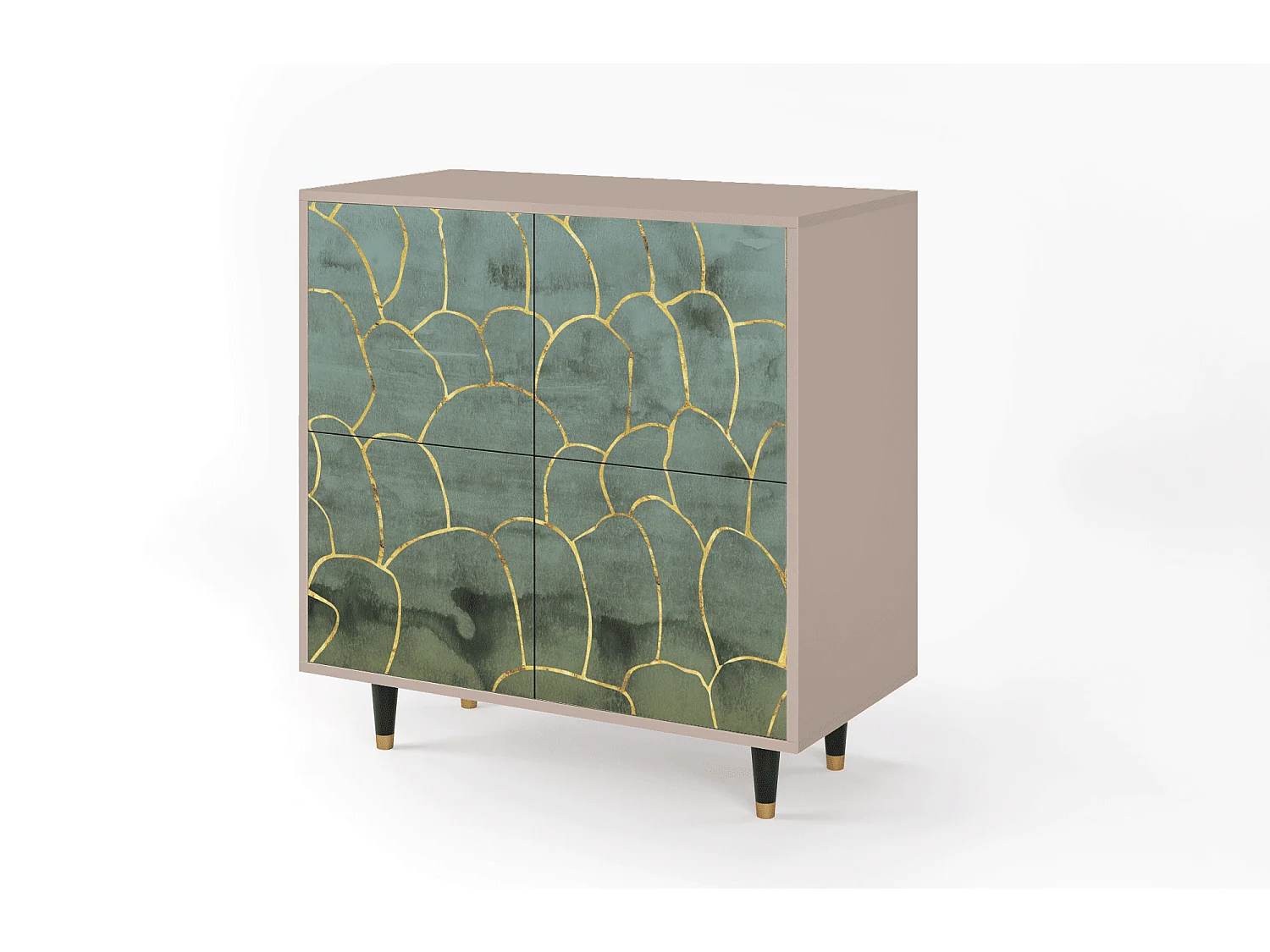 Kredens - 94x96x48 cm - BS3 - Magnificent Water Lily, Latte