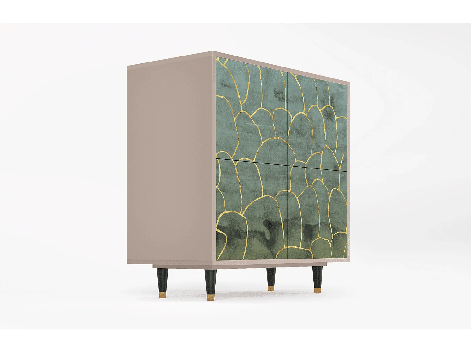 Kredens - 94x96x48 cm - BS3 - Magnificent Water Lily, Latte