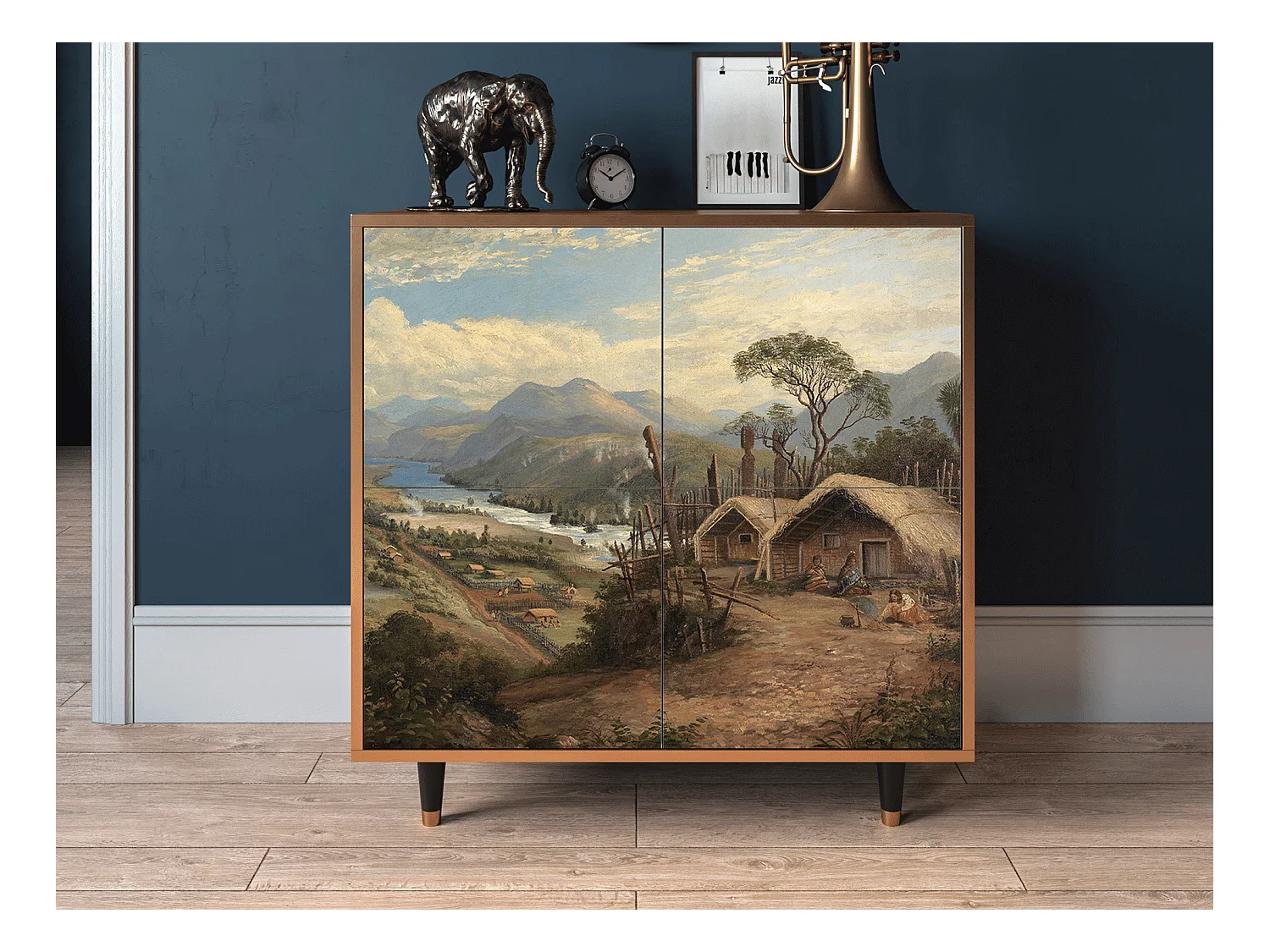 Sideboard - 94x96x48 cm - BS3 - View Across the Plains , Walnuss