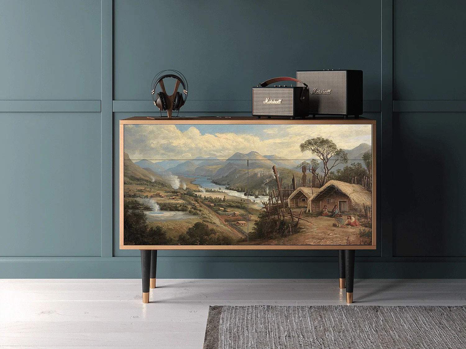 Credenza - 115x85x48 cm - BS4 - View Across the Plains , Noce