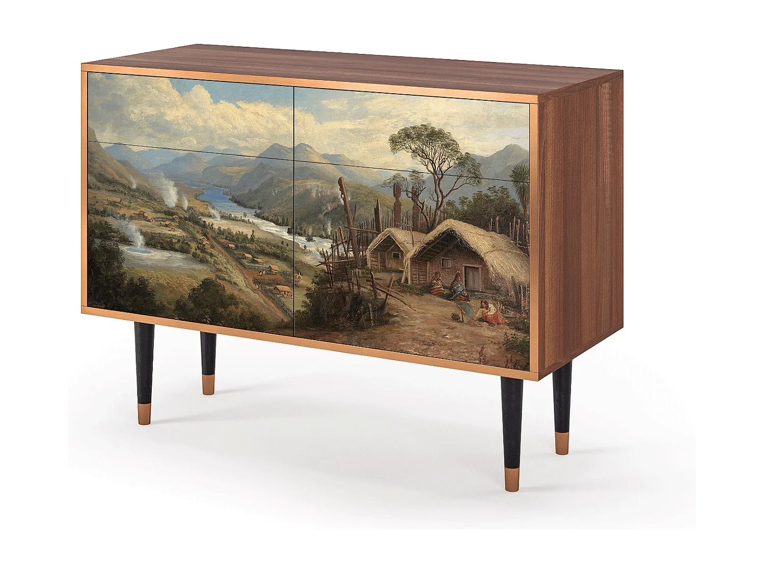 Credenza - 115x85x48 cm - BS4 - View Across the Plains , Noce