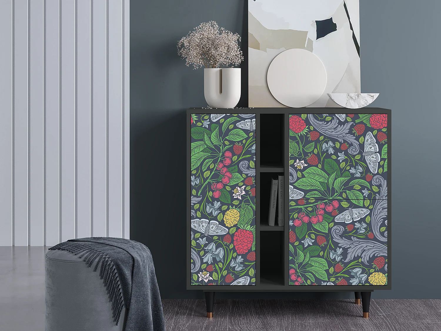 Sideboard - 94х96х41 cm - BS5 - Summer Berries, Anthrazit