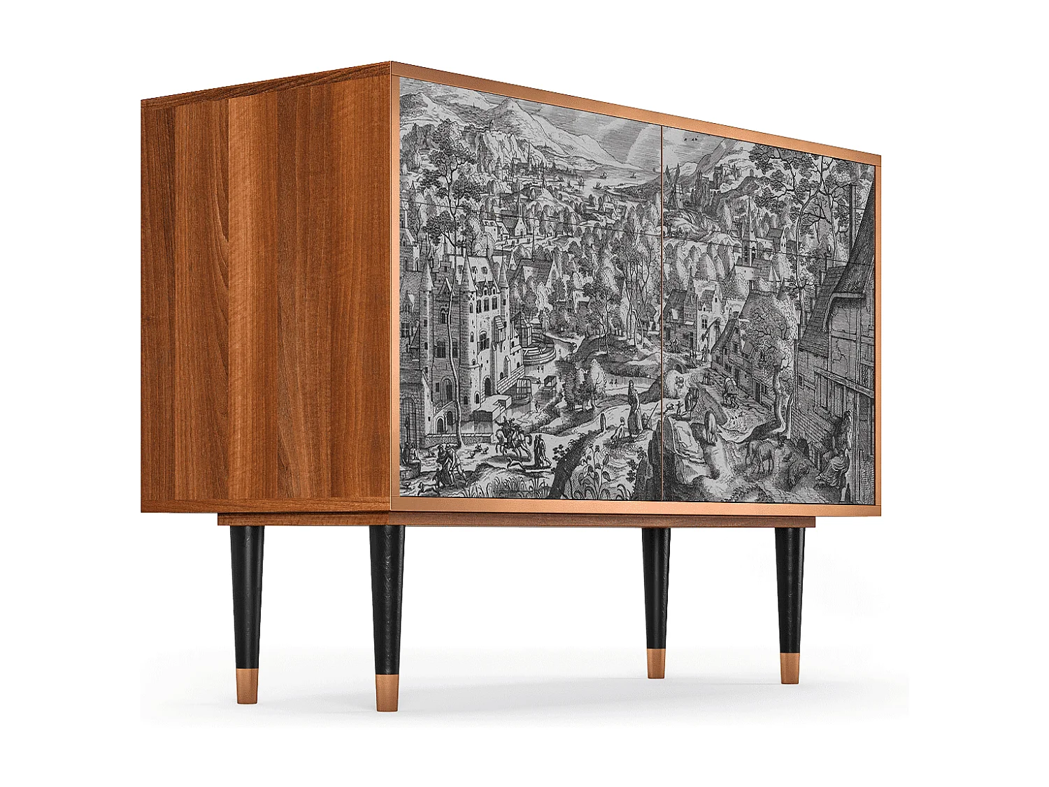 Buffet - 115x85x48 cm - BS4 - Bird Dropping, Noyer