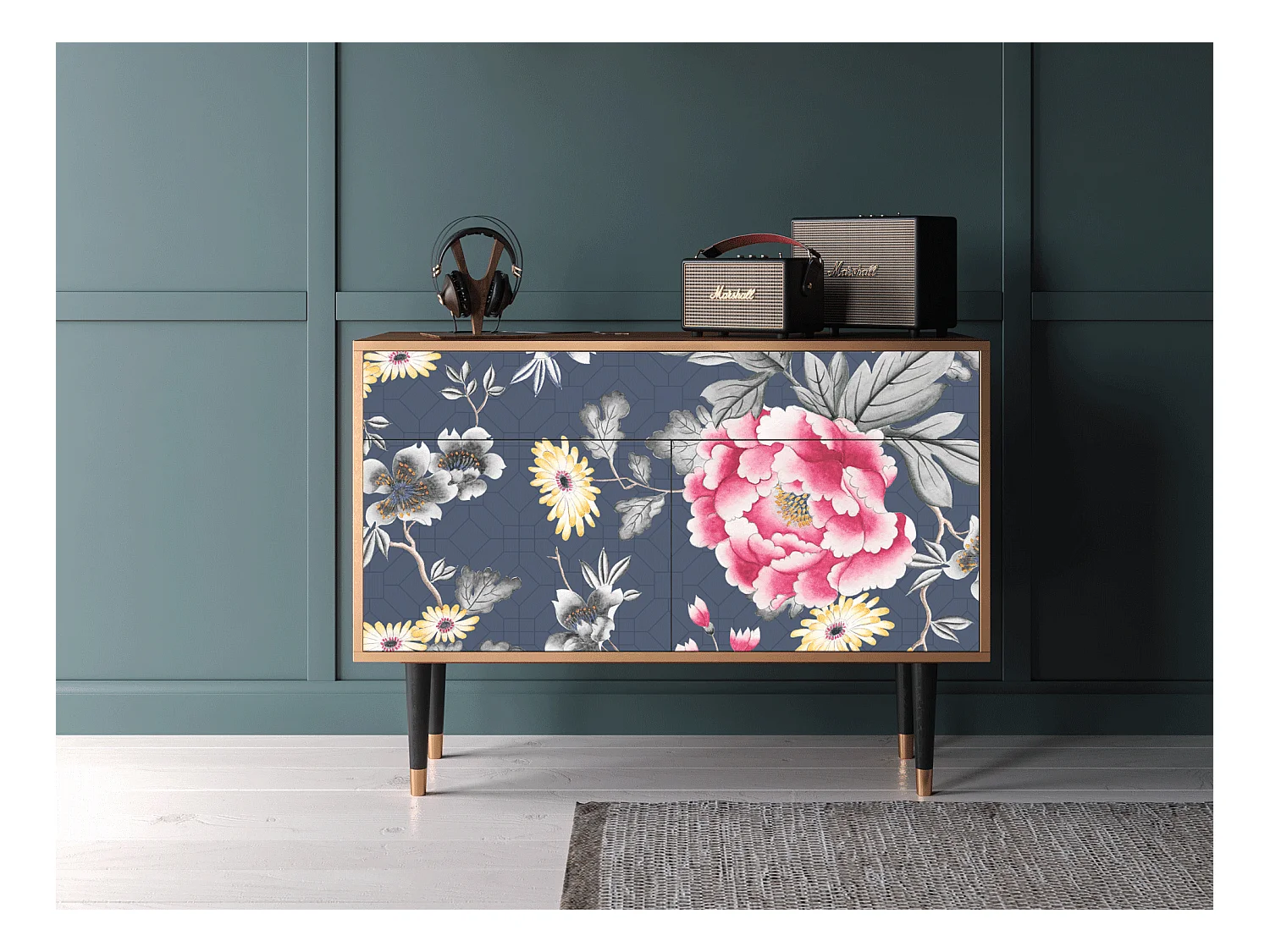 Buffet - 115x85x48 cm - BS4 - Dark Flower Bed, Noyer