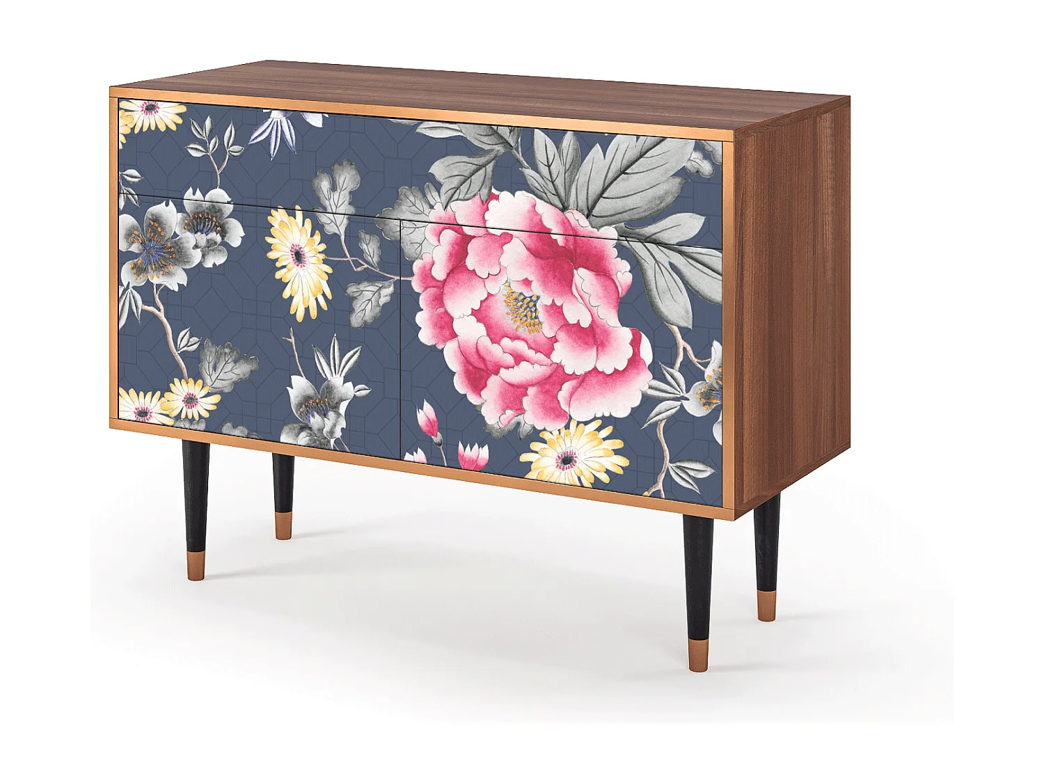 Kredens - 115x85x48 cm - BS4 - Dark Flower Bed, Orzech