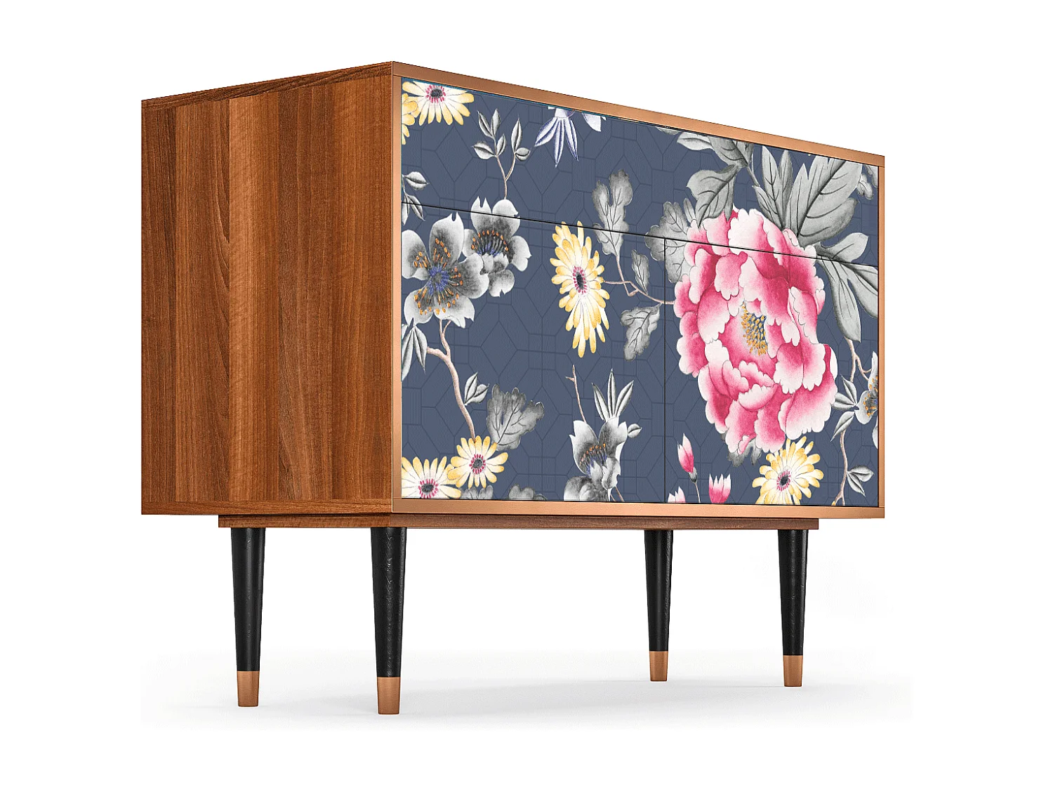 Kredens - 115x85x48 cm - BS4 - Dark Flower Bed, Orzech