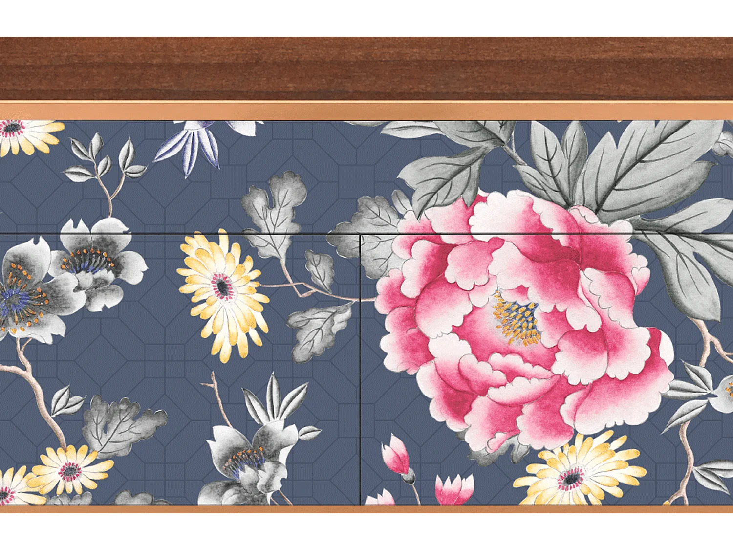 Kredens - 115x85x48 cm - BS4 - Dark Flower Bed, Orzech