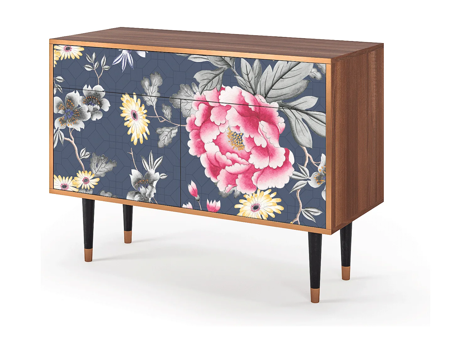 Kredens - 115x85x48 cm - BS4 - Dark Flower Bed, Orzech