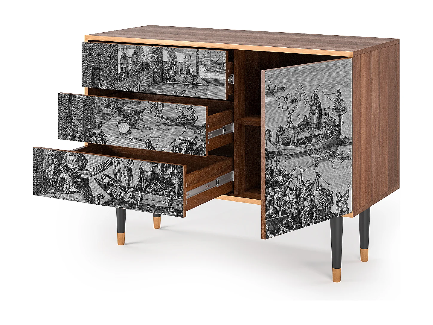 Kredens - 115х84х41 cm - S3 - Saint Martin, Orzech