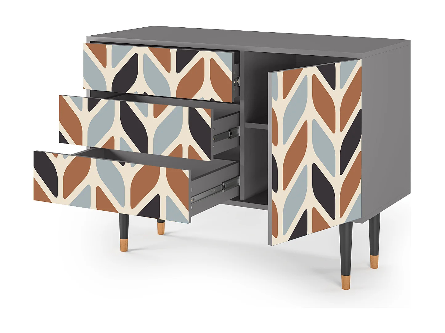 Dressoir - 115х84х41 cm - S3 - Beige Laure, Grijs