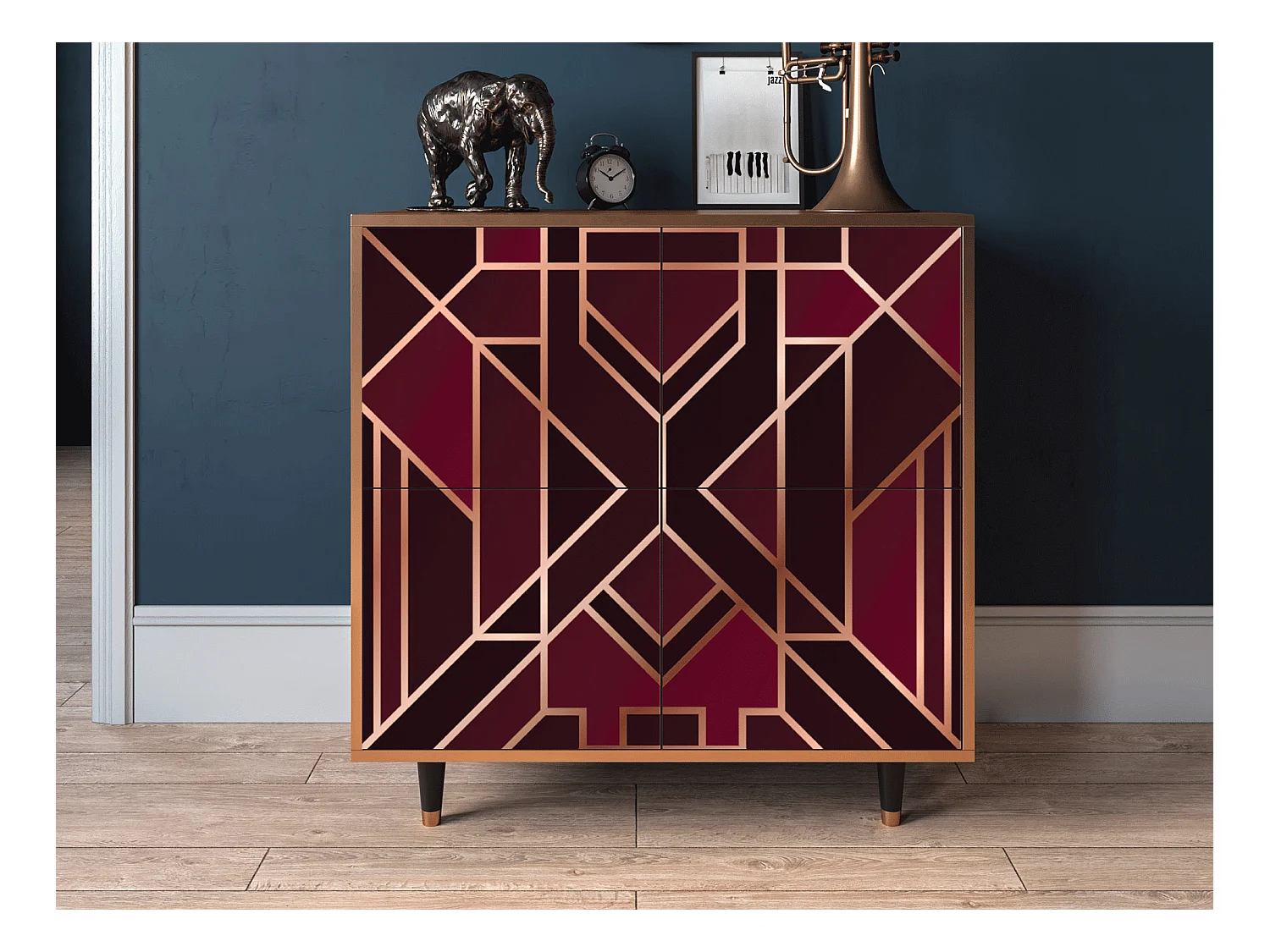 Buffet - 94x96x48 cm - BS3 - Burgundy Jewelery, Noyer