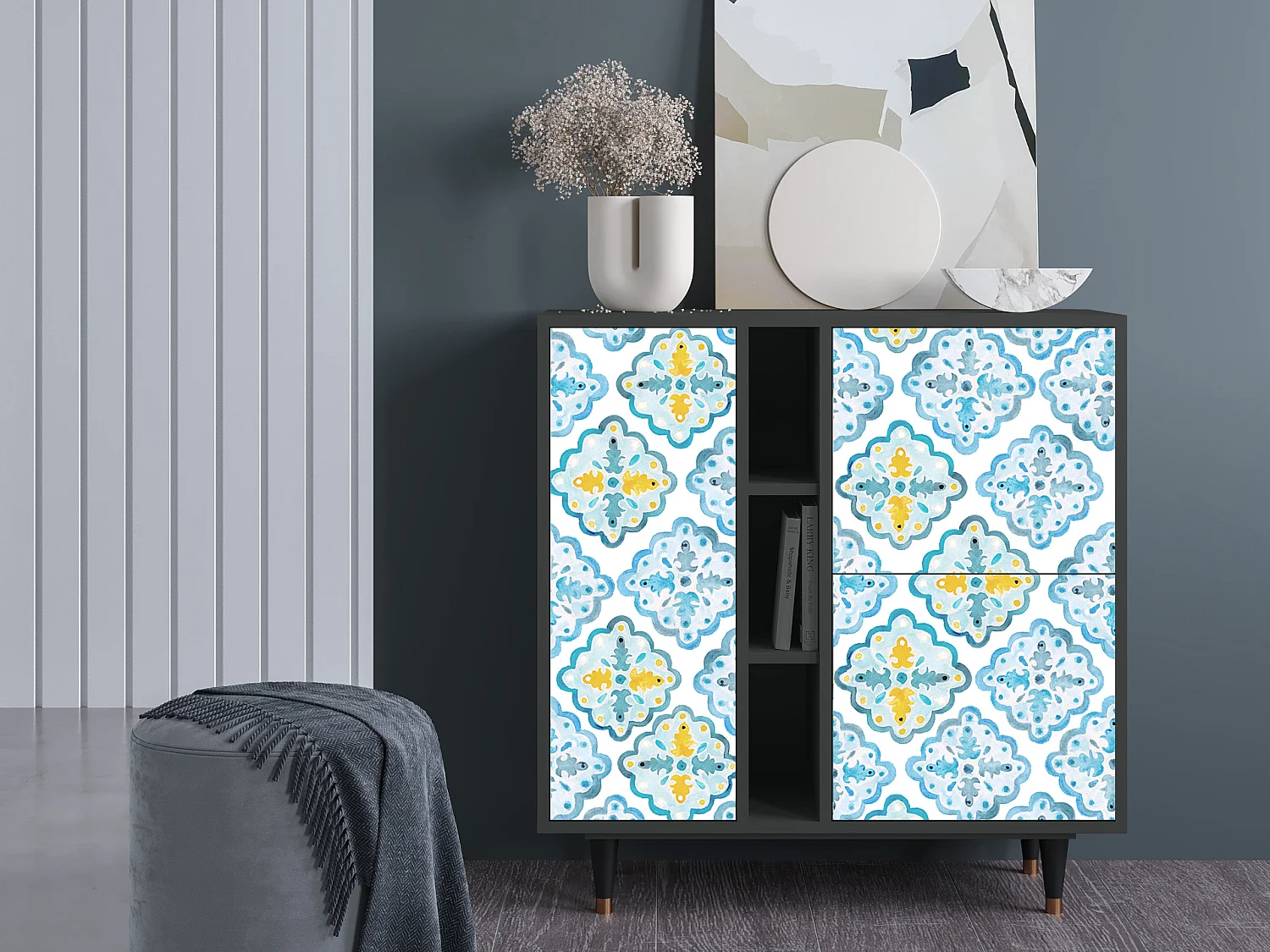 Sideboard - 94х96х41 cm - BS5 - Portugese tiles, Anthrazit
