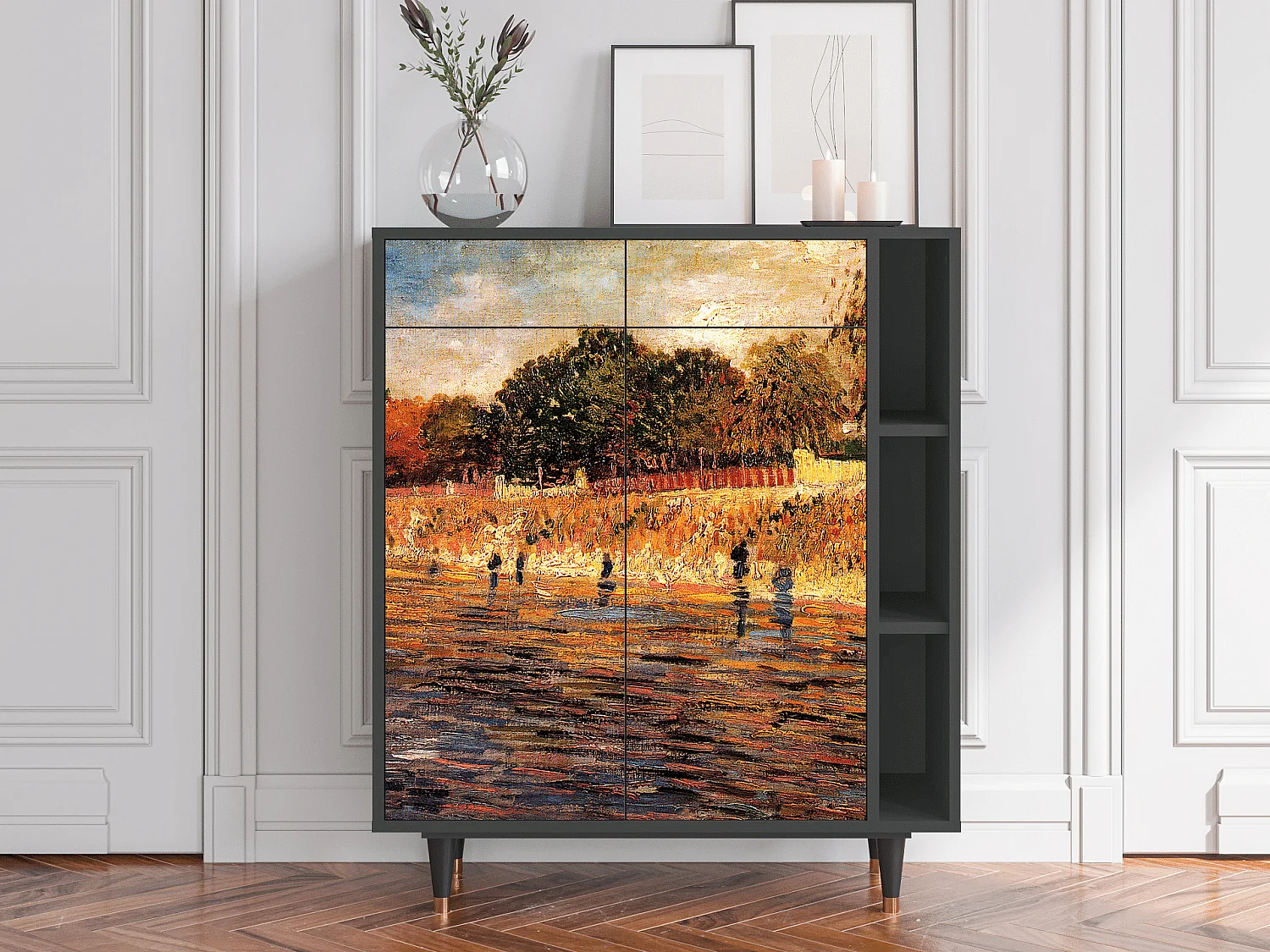 Kredens - 96х110х41 cm - BS6 - The Banks, Antracyt