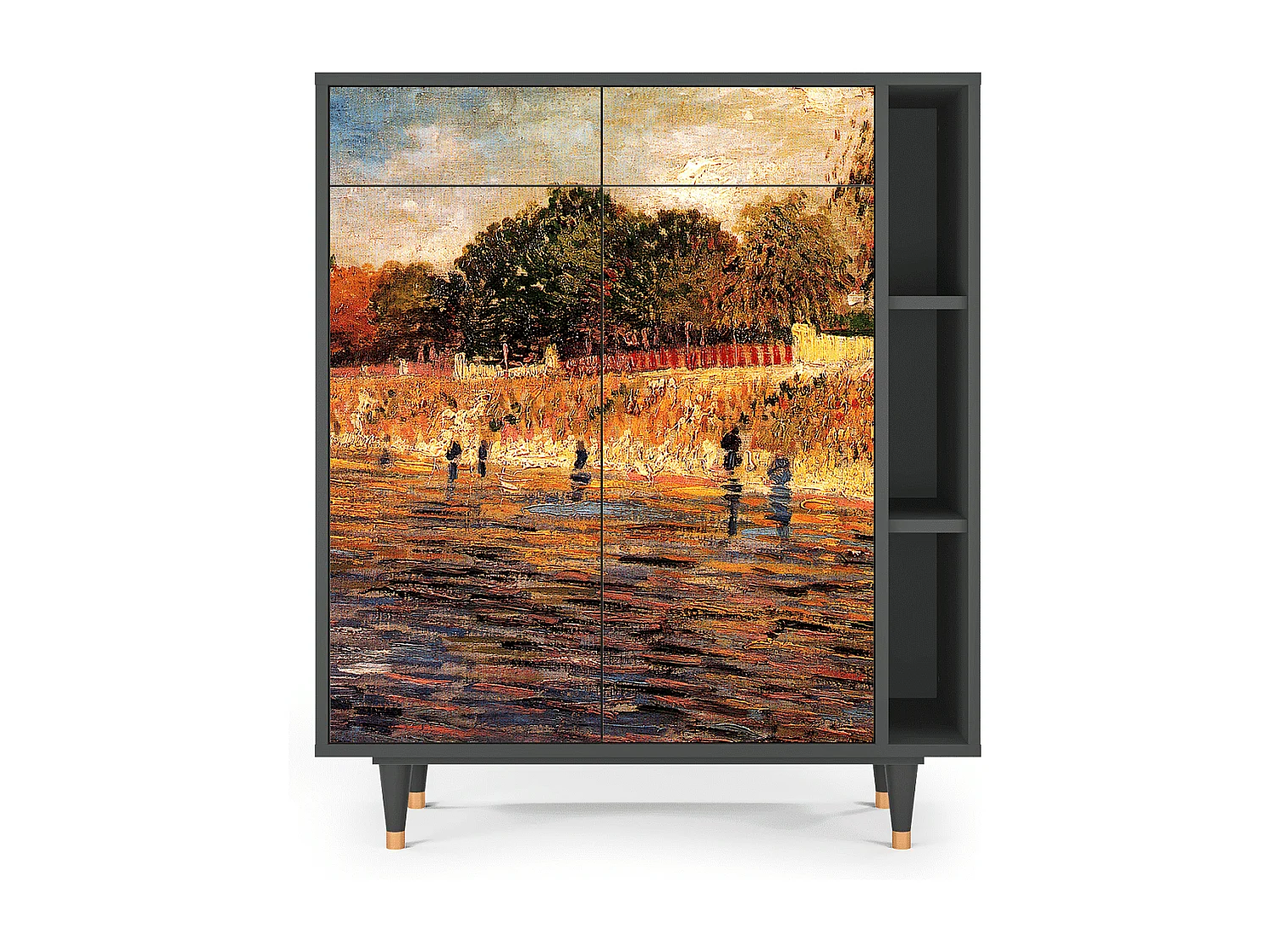 Kredens - 96х110х41 cm - BS6 - The Banks, Antracyt