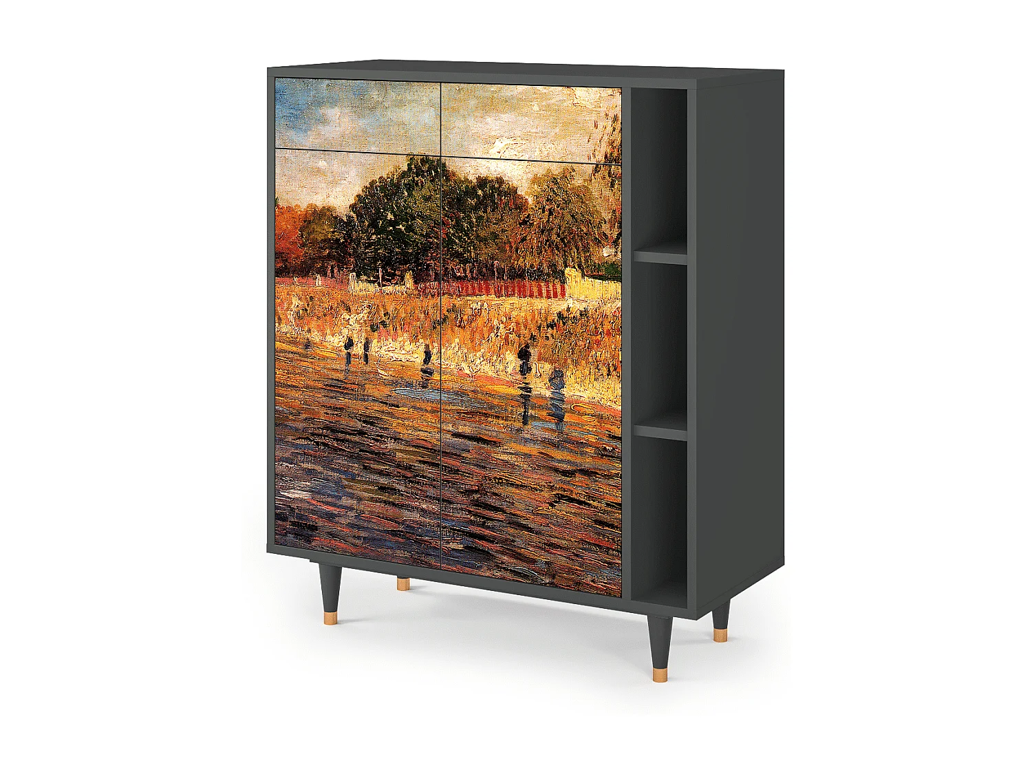 Kredens - 96х110х41 cm - BS6 - The Banks, Antracyt