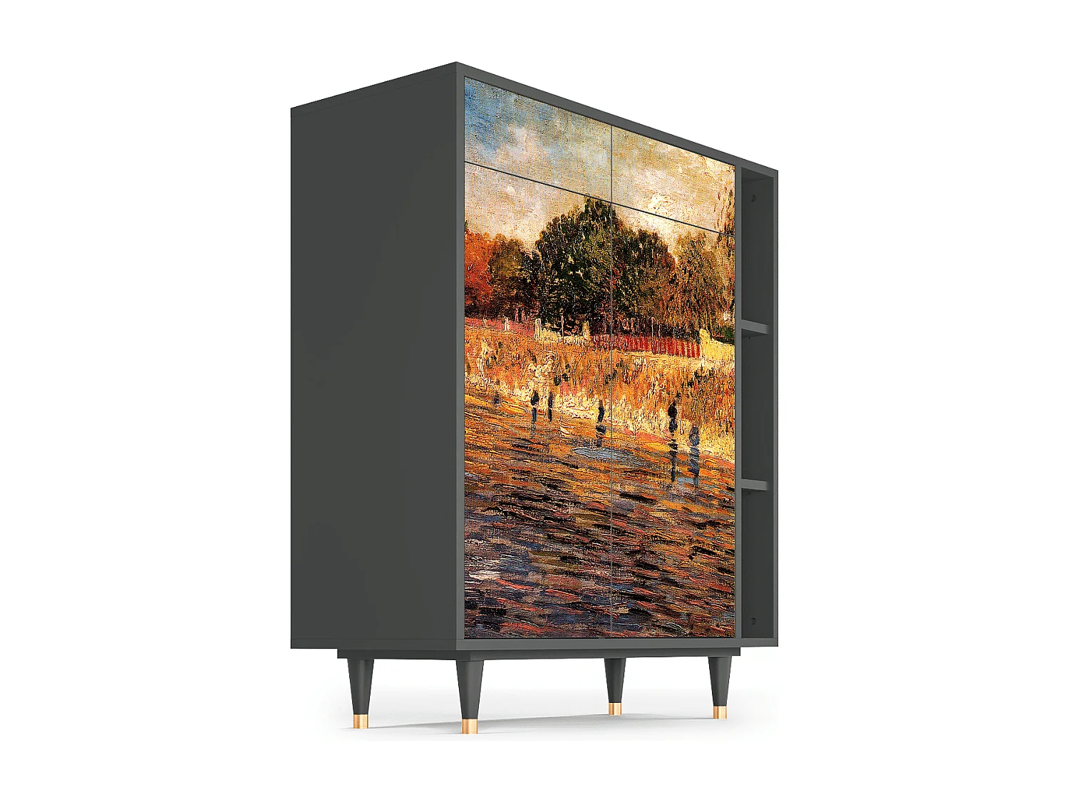 Kredens - 96х110х41 cm - BS6 - The Banks, Antracyt