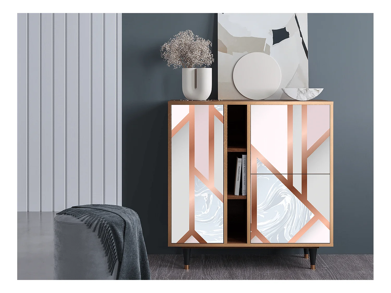 Sideboard - 94х96х41 cm - BS5 - Champagne Story, Walnuss