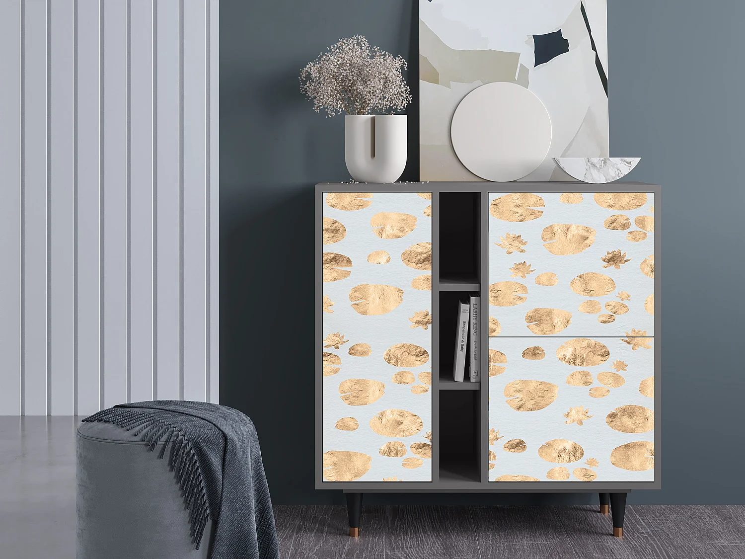 Kredens - 94х96х41 cm - BS5 - Blue Giraffe, Szary