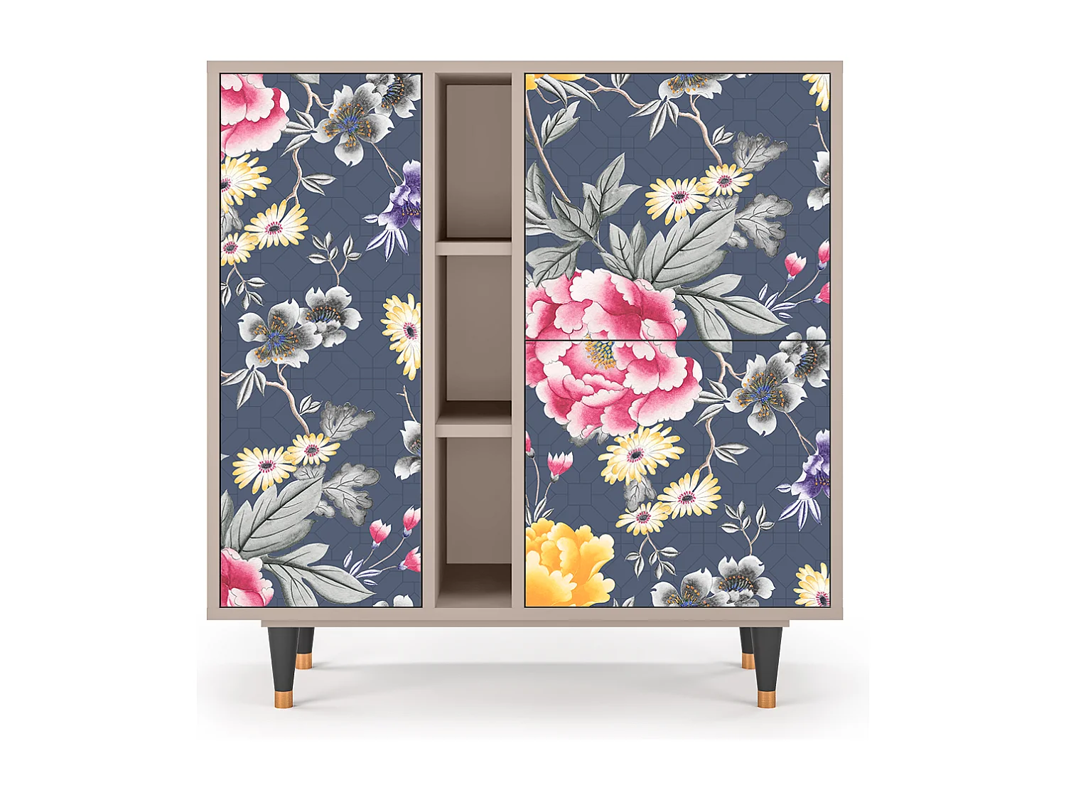 Kredens - 94х96х41 cm - BS5 - Dark Flower Bed, Latte