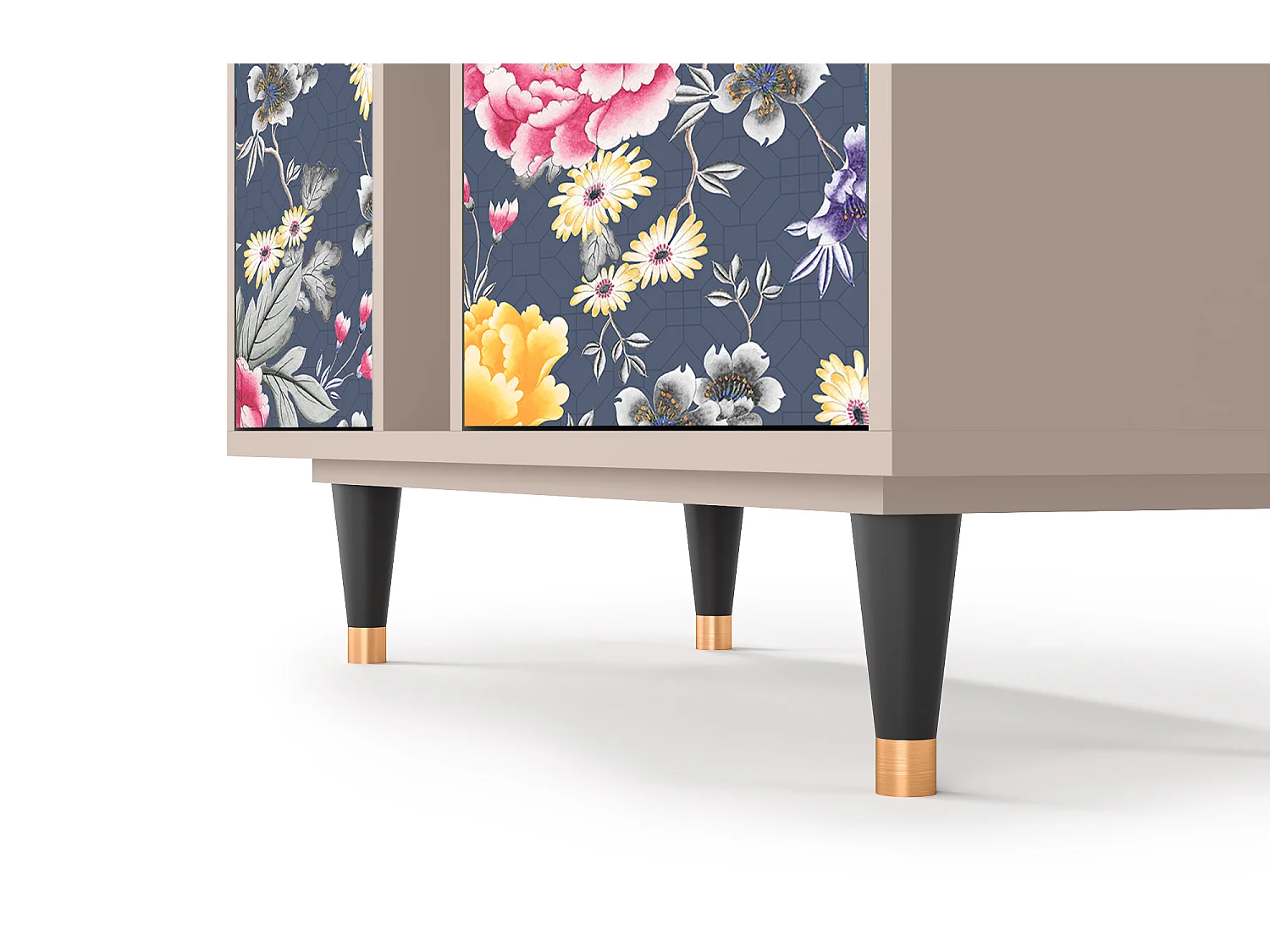 Kredens - 94х96х41 cm - BS5 - Dark Flower Bed, Latte