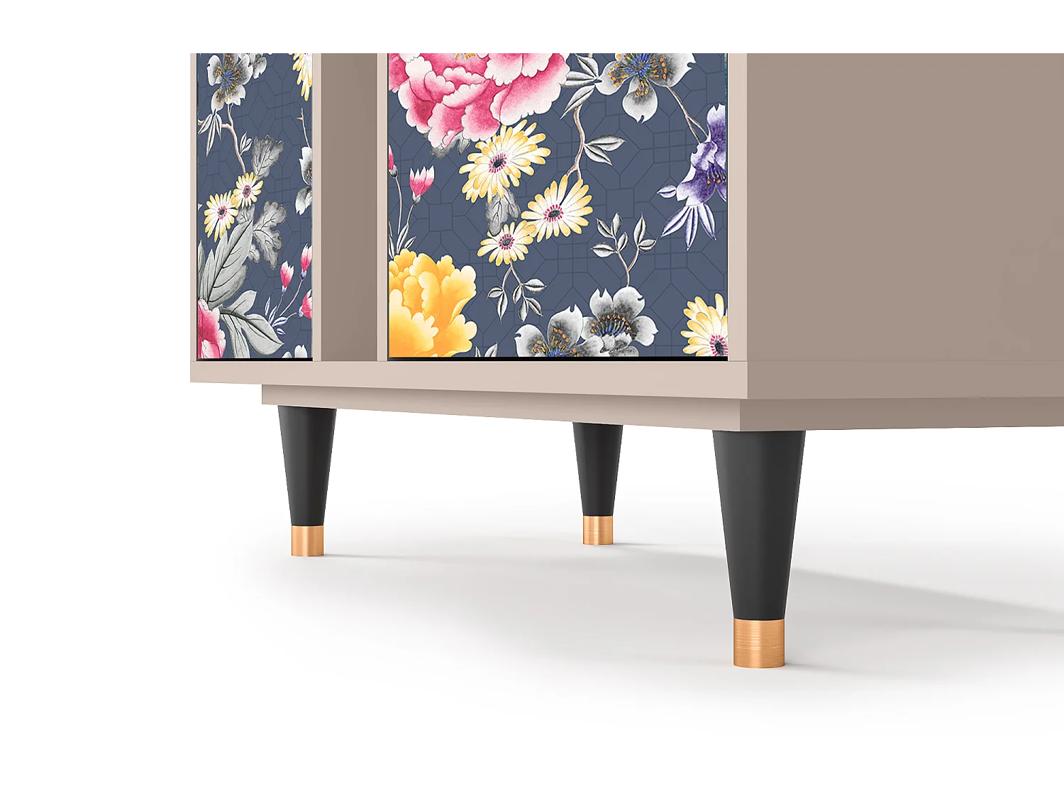 Kredens - 94х96х41 cm - BS5 - Dark Flower Bed, Latte