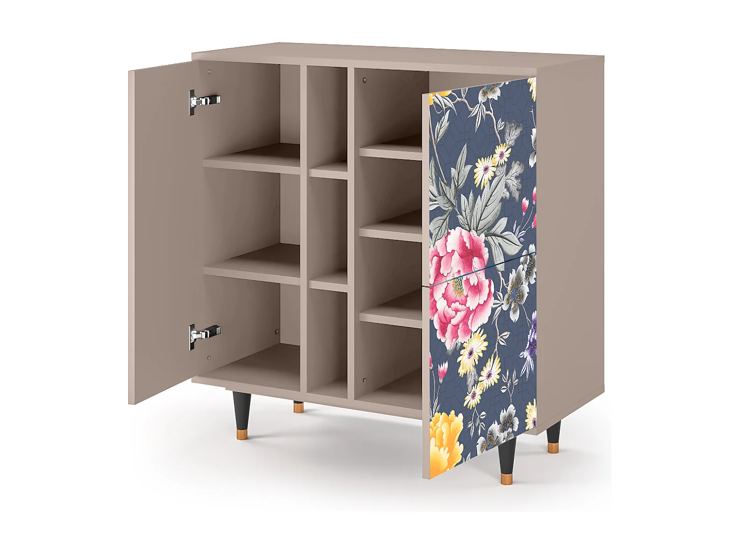 Kredens - 94х96х41 cm - BS5 - Dark Flower Bed, Latte