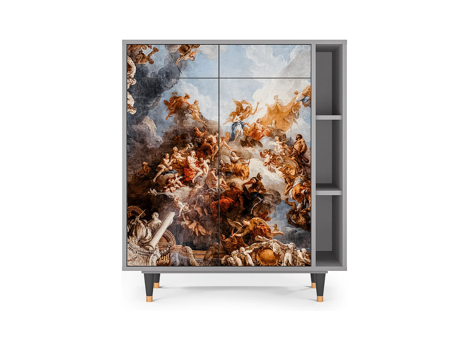 Kredens - 96х110х41 cm - BS6 - Versailles, Szary