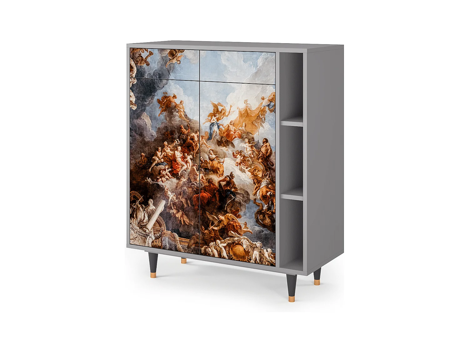 Kredens - 96х110х41 cm - BS6 - Versailles, Szary