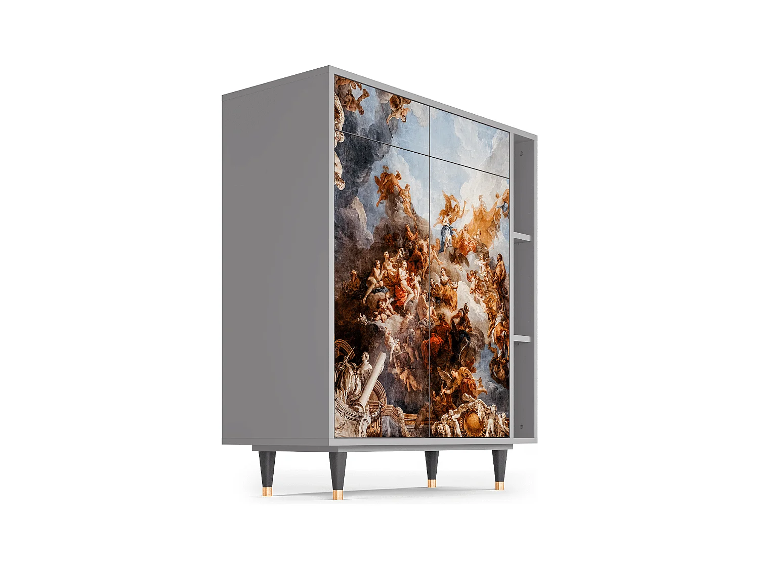 Kredens - 96х110х41 cm - BS6 - Versailles, Szary