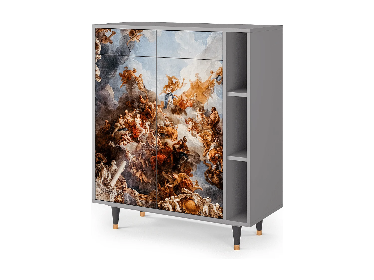 Kredens - 96х110х41 cm - BS6 - Versailles, Szary