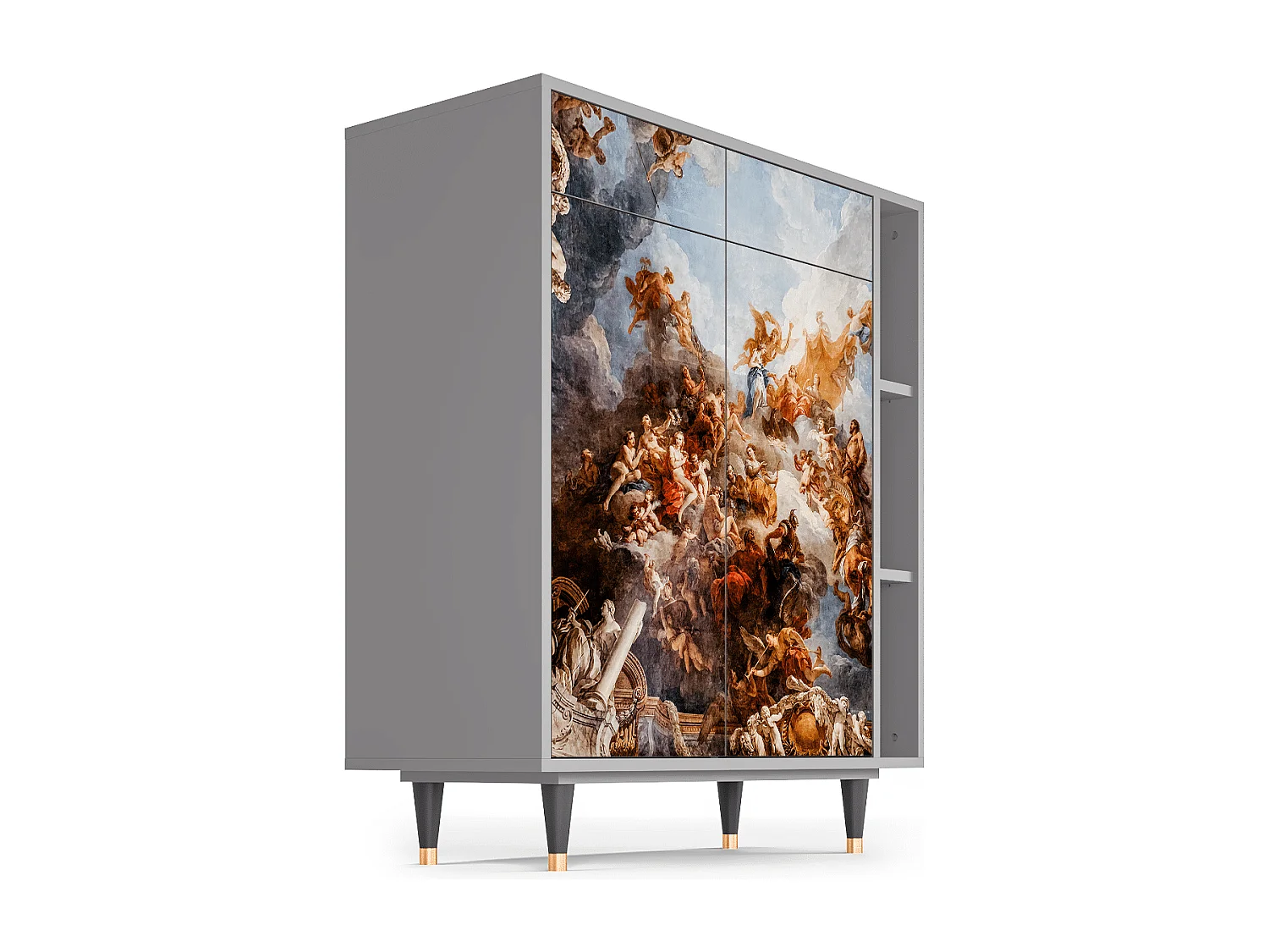 Kredens - 96х110х41 cm - BS6 - Versailles, Szary