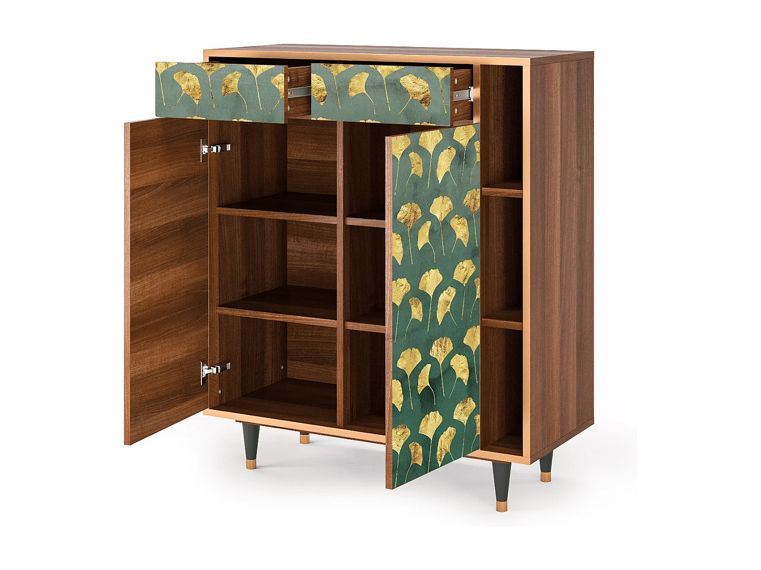 Dressoir - 96х110х41 cm - BS6 - Gingko leaves, Walnoot
