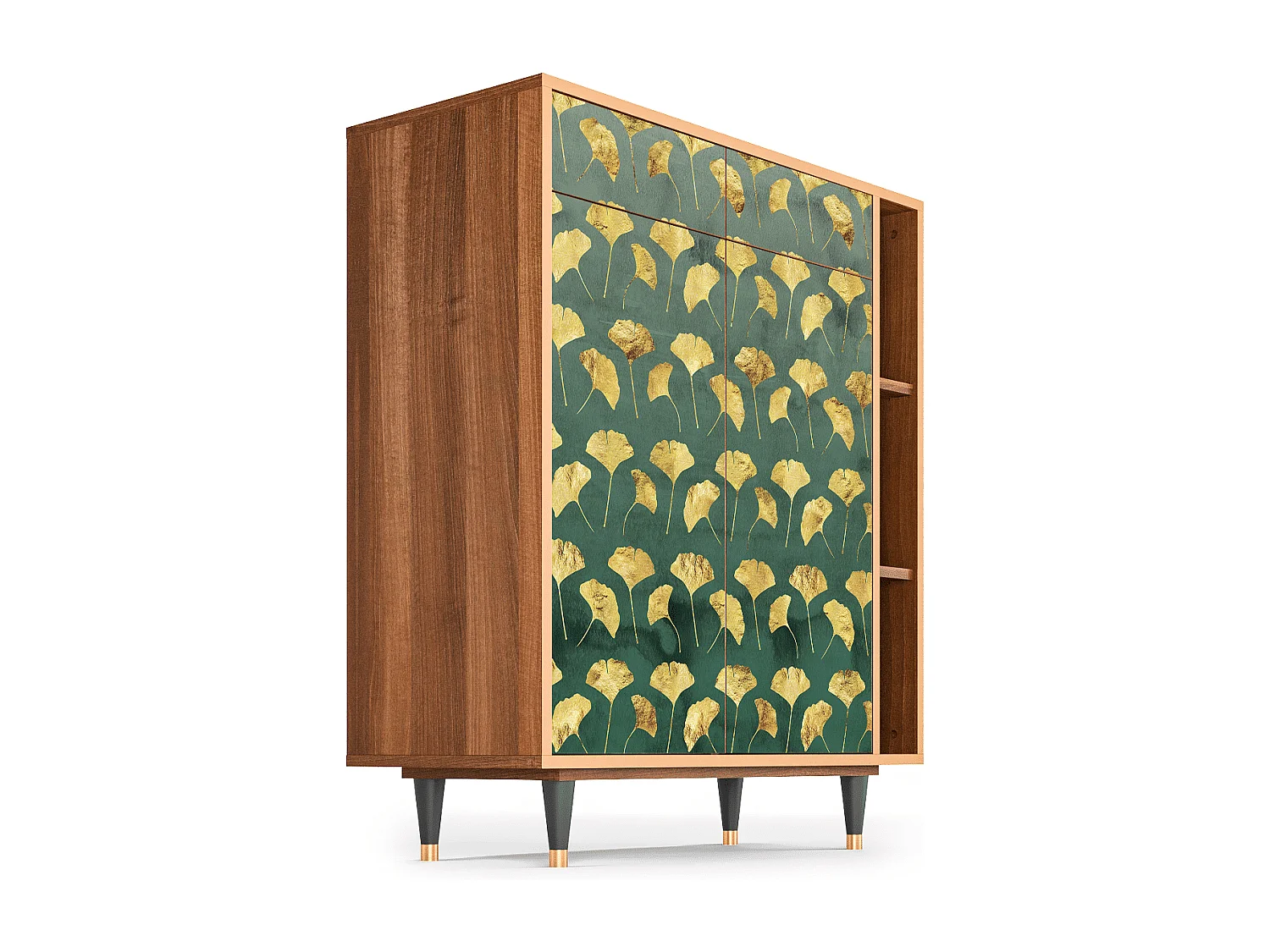 Kredens - 96х110х41 cm - BS6 - Gingko leaves, Orzech