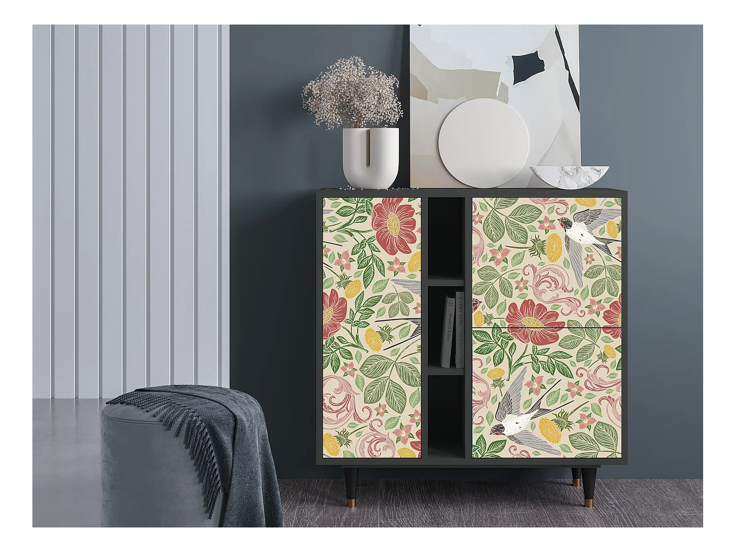 Sideboard - 94х96х41 cm - BS5 - Spring Swallow, Anthrazit