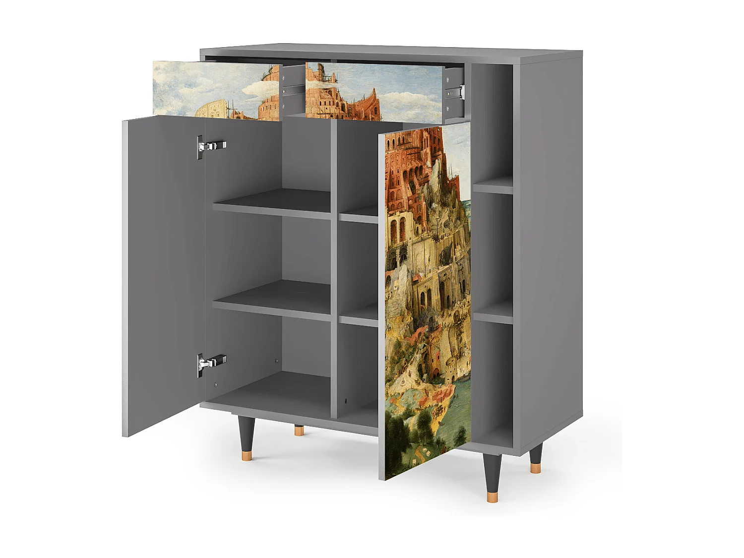 Credenza - 96х110х41 cm - BS6 - Elder The Tower, Grigio