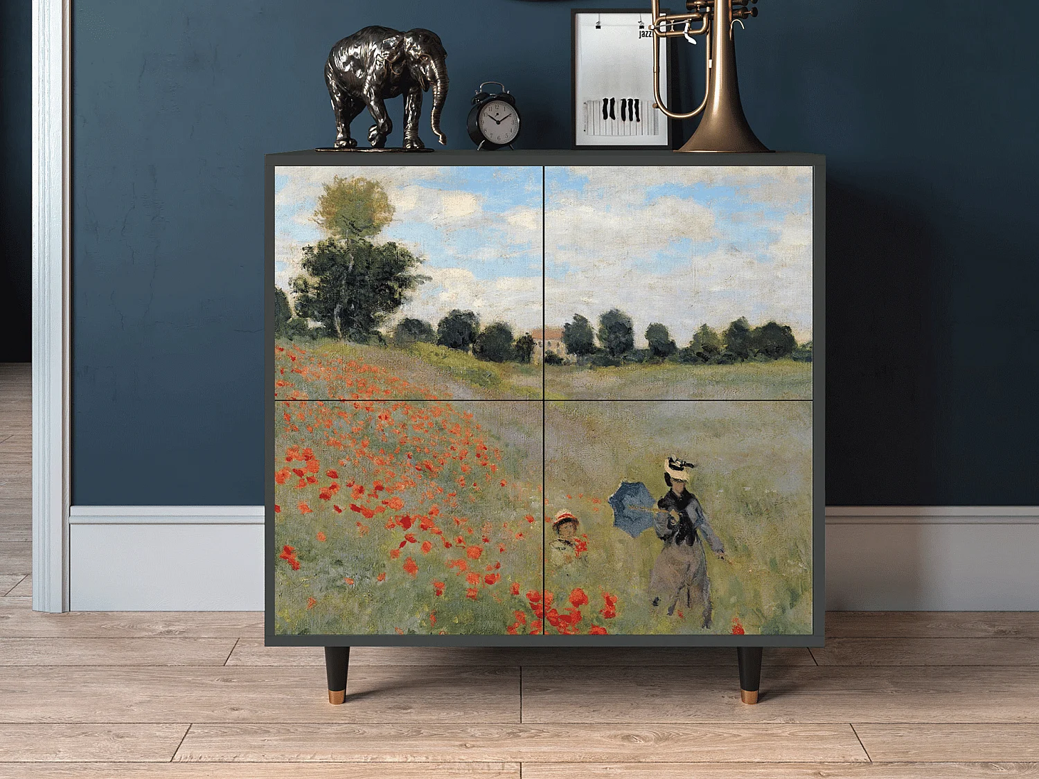 Dressoir - 94x96x48 cm - BS3 - The Poppy Field   , Antraciet