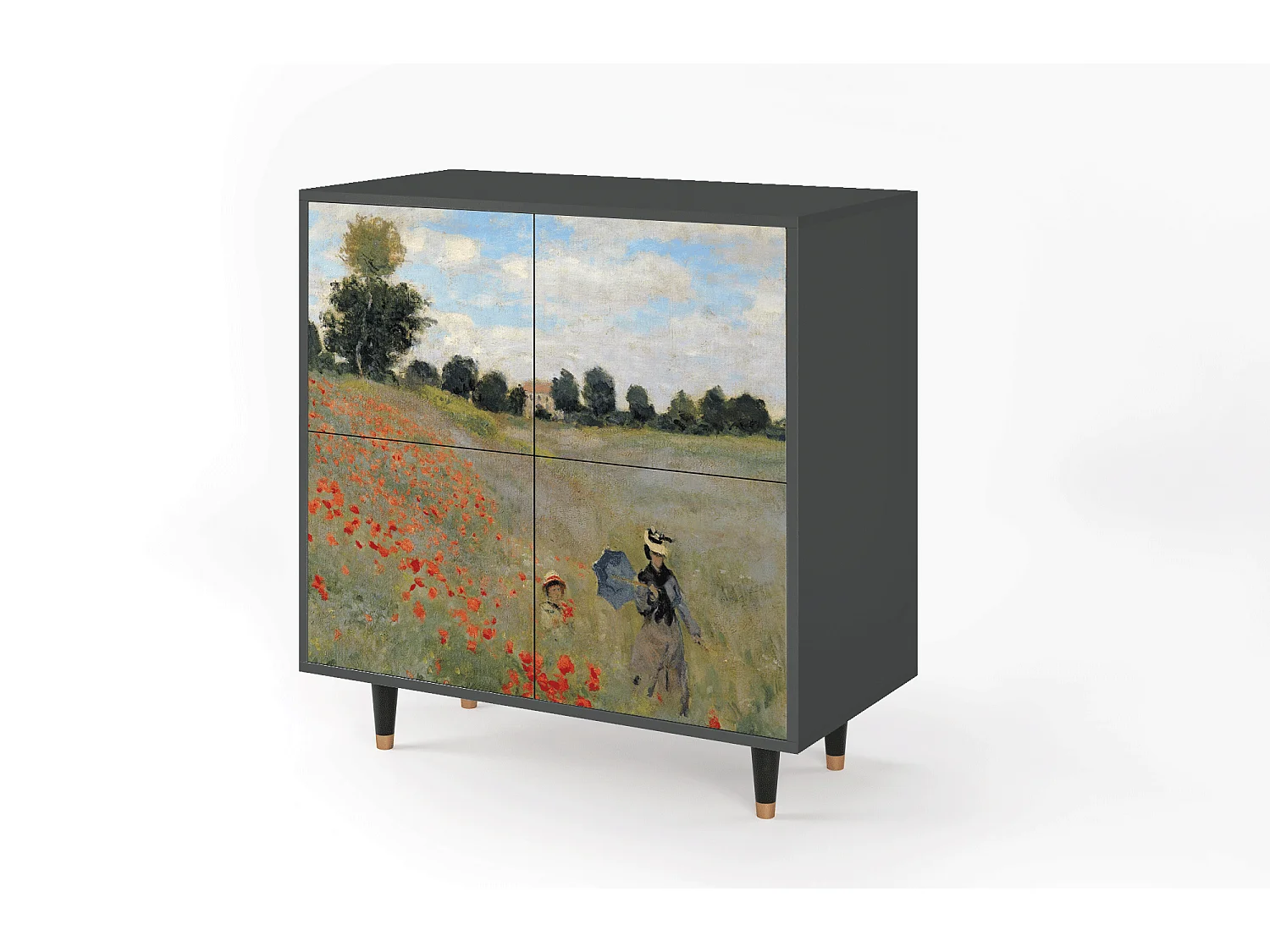 Kredens - 94x96x48 cm - BS3 - The Poppy Field   , Antracyt