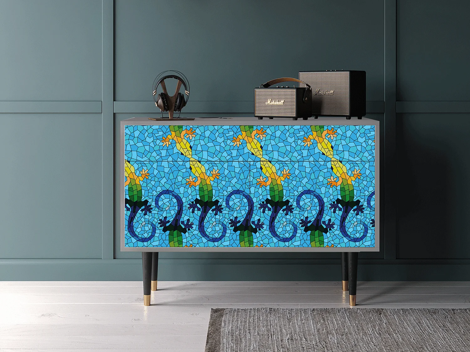 Buffet - 115x85x48 cm - BS4 - Gaudi's Lizard, Gris