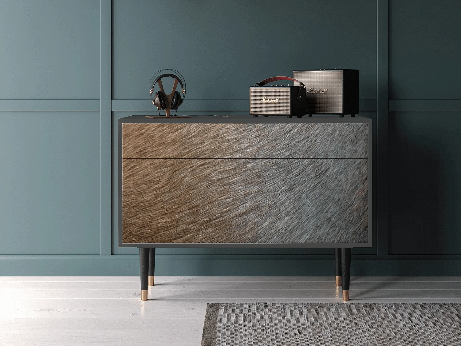 Buffet - 115x85x48 cm - BS4 - Peanut Hair, Anthracite