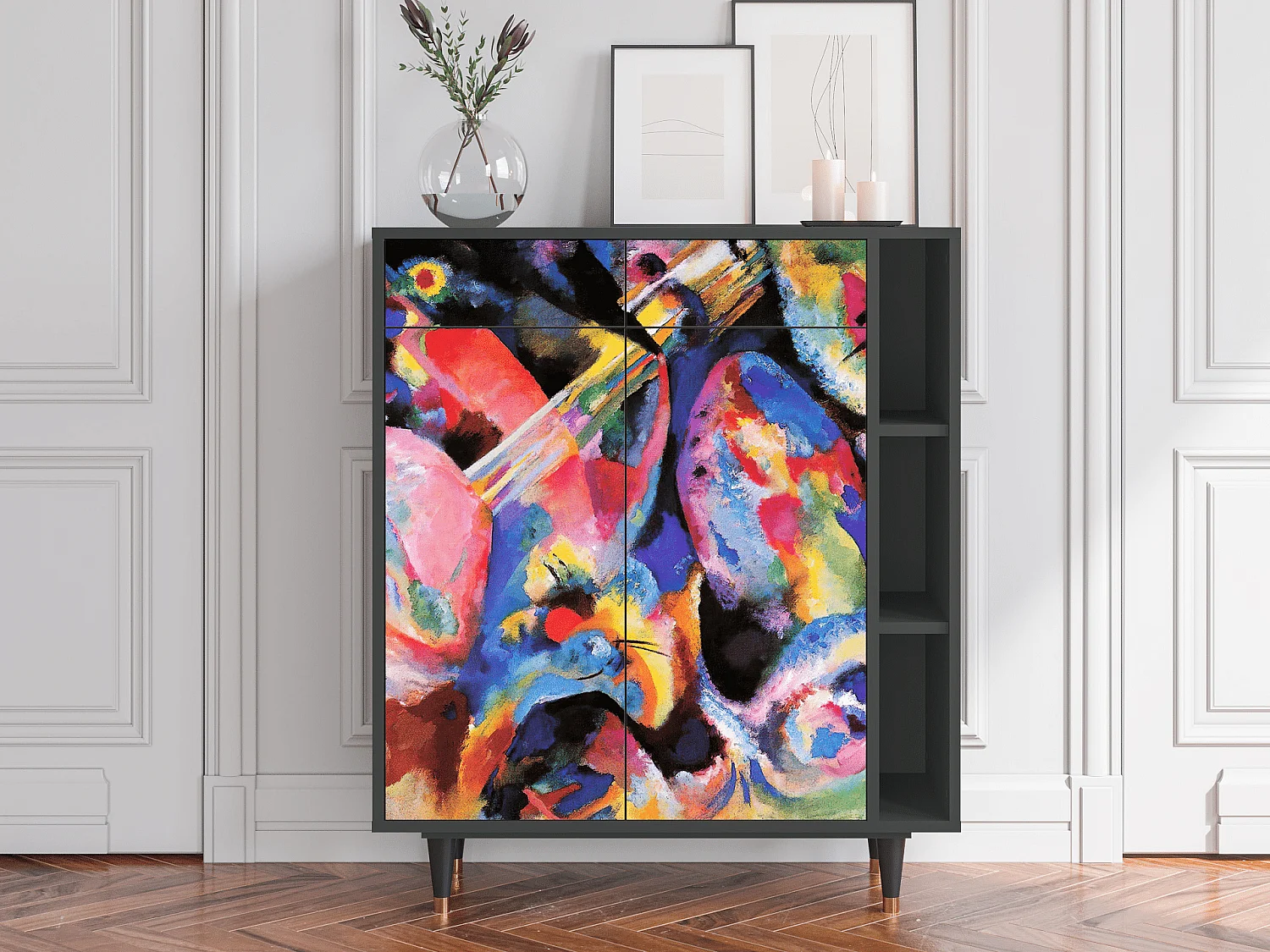 Kredens - 96х110х41 cm - BS6 - Kandinsky, Antracyt