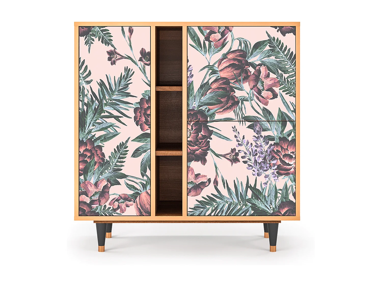 Dressoir - 94х96х41 cm - BS5 - Peach Peonies, Walnoot