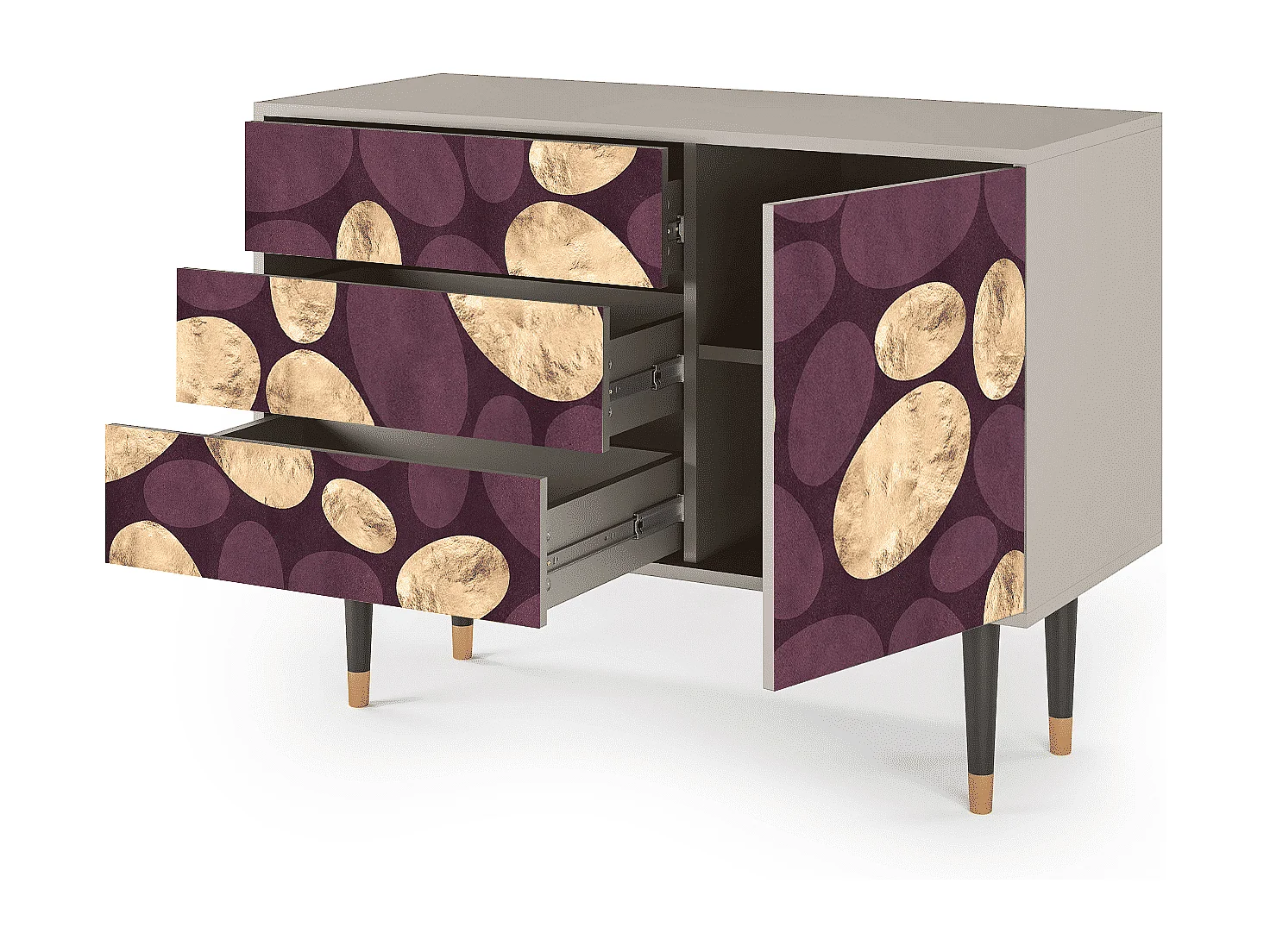 Kredens - 115х84х41 cm - S3 - Fine Wine, Piaskowy