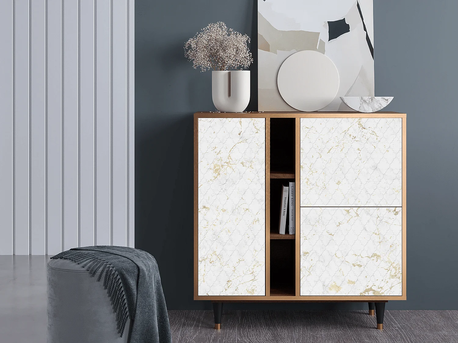 Kredens - 94х96х41 cm - BS5 - Sweet Cotton, Orzech