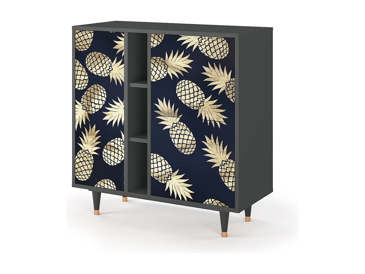 Kredens - 94х96х41 cm - BS5 - Sunny Pineaple, Antracyt