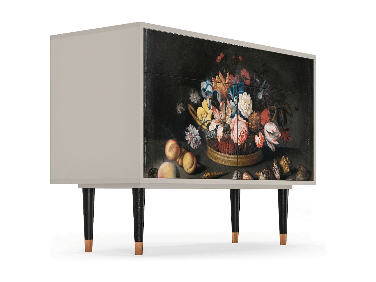 Sideboard - 115x85x48 cm - BS4 - Still Life with Flowers, Sand