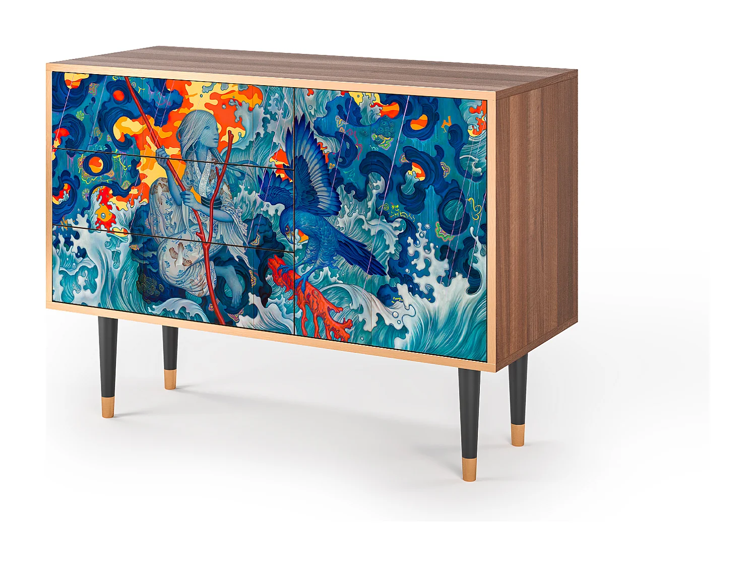 Aparador - 115х84х41 cm - S3 - The Girl - James Jean, Nogal