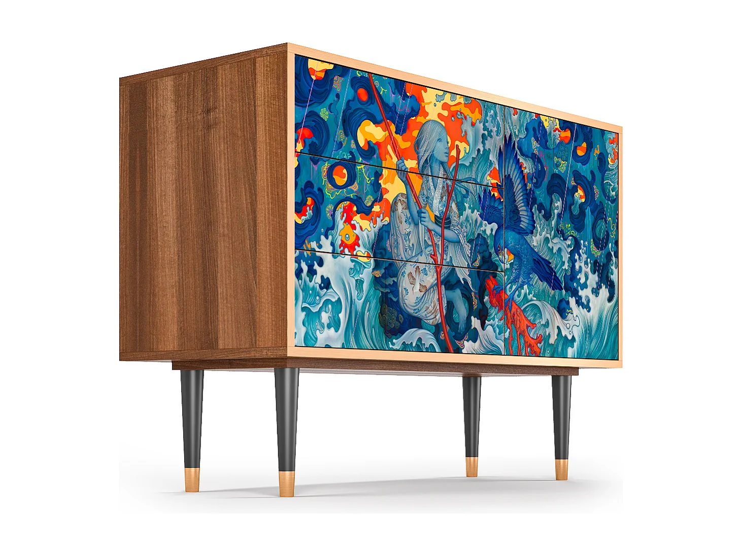 Aparador - 115х84х41 cm - S3 - The Girl - James Jean, Nogal