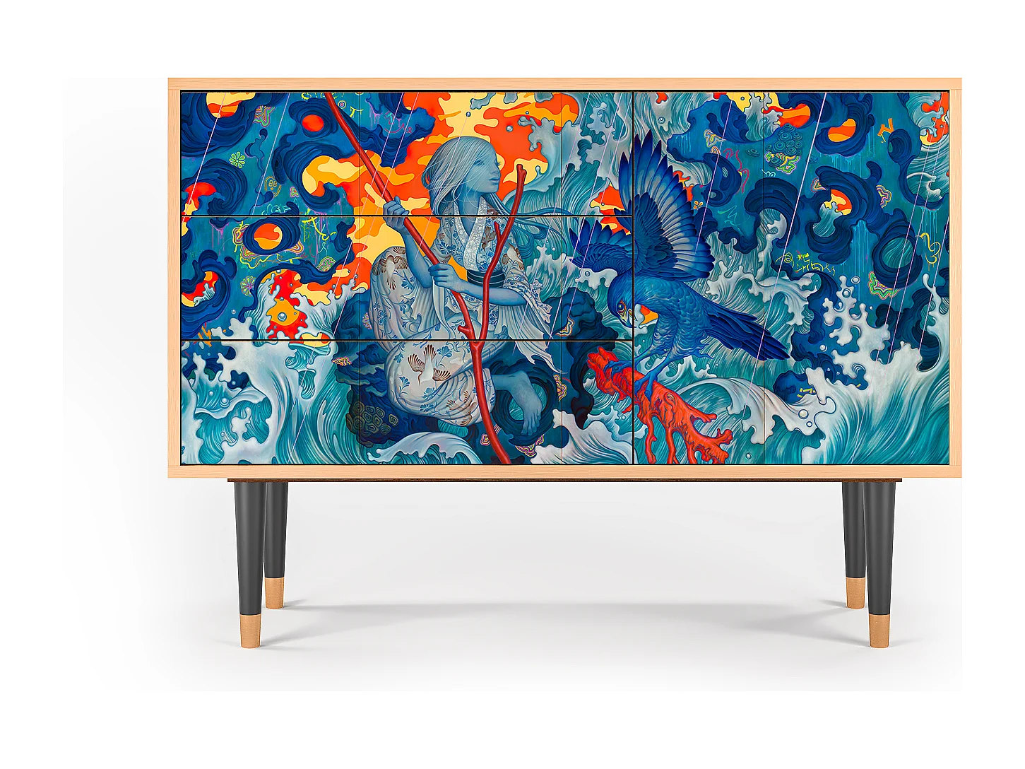 Sideboard - 115х84х41 cm - S3 - The Girl - James Jean, Walnuss